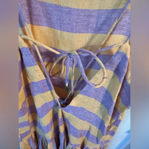 Sz medium 10 Anthropologie NWT Striped Purple and Orange Maxi Dress - Picture 7 of 12